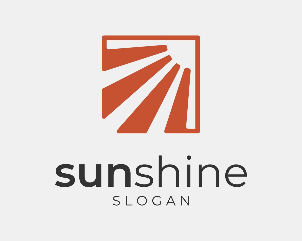 Sunshine Sun Summer Sunlight Sunbeam Shine Ray Solar Energy Square Rectangle Box Vector Logo Design