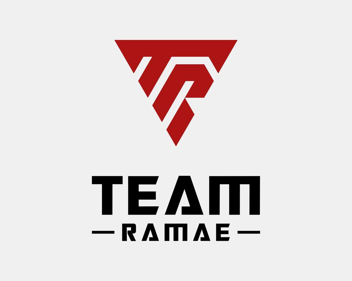 Letter TR RT Initials Triangle Geometric Sports Strong Powerful Modern Monogram Vector Logo Design