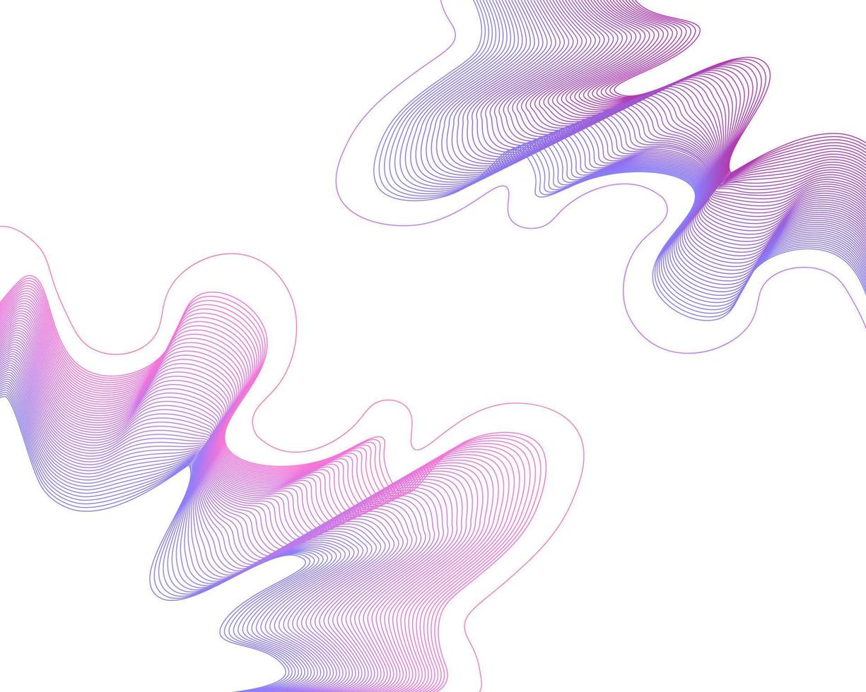 Abstract wave's vector background. Dynamic illustration with lines.  Wave of the many colored lines. Abstract wavy stripes on a white background isolated. Creative line art.