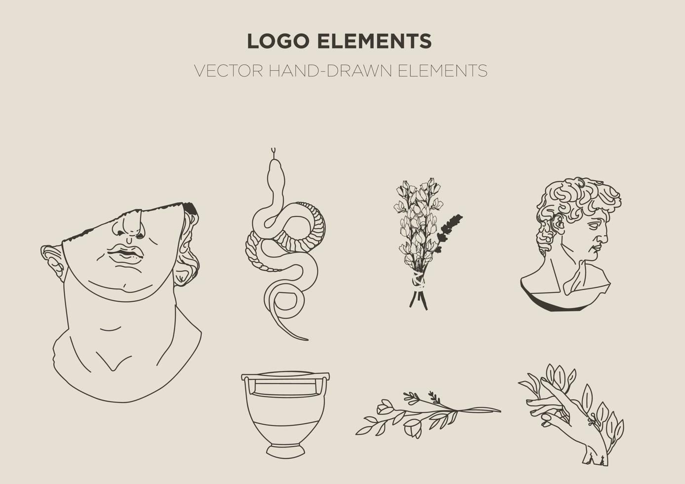 colección de elementos del logotipo griego vector