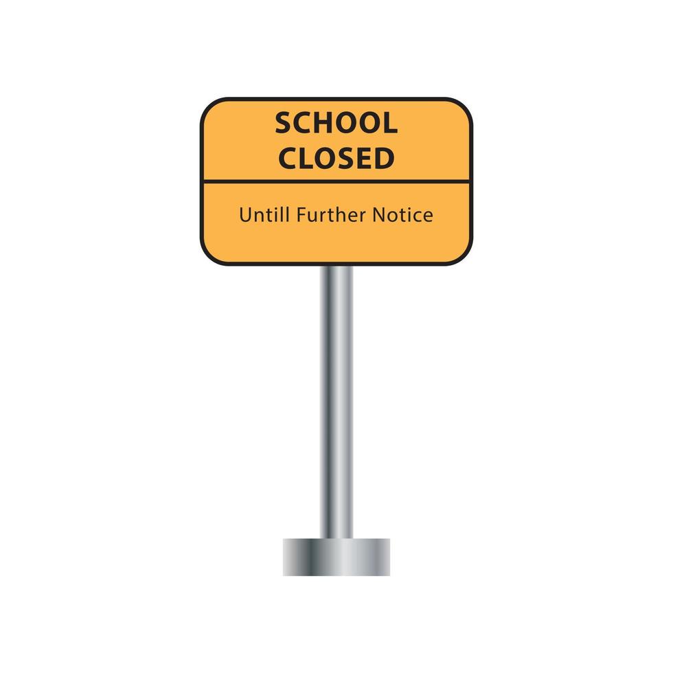 schools closed sign on white background vector