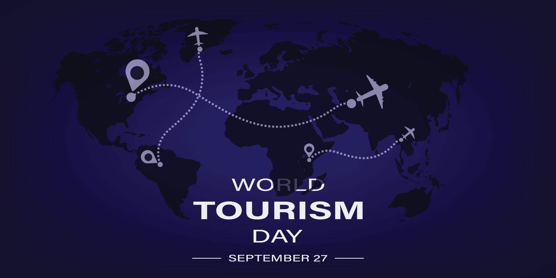 World tourism day creative concept background vector