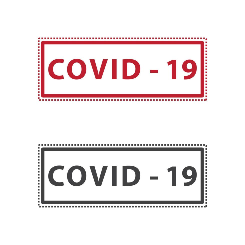 covid 19 black and red stamp vector