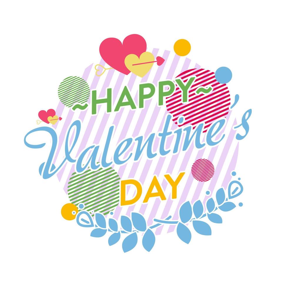 Happy Valentines Day typography poster with handwritten calligraphy text, isolated on colourfull abstract  background. Vector Illustration
