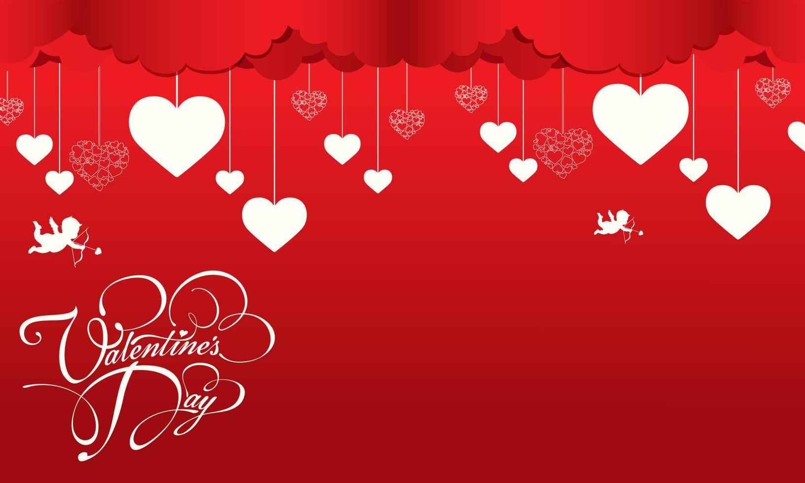 feliz fondo del día de san valentín. alegre ilustración de diseño del día de san valentín sobre fondo rojo. vector