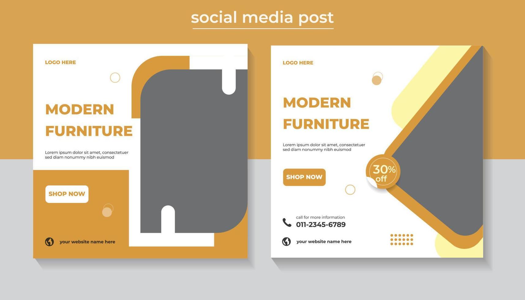 Modern Furniture Sale Social Media Post and web banner Design Template vector