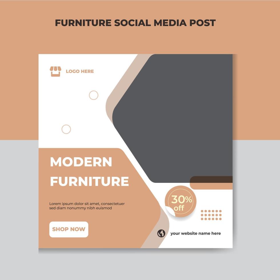 Modern Furniture Sale Social Media Post and web banner Design Template vector