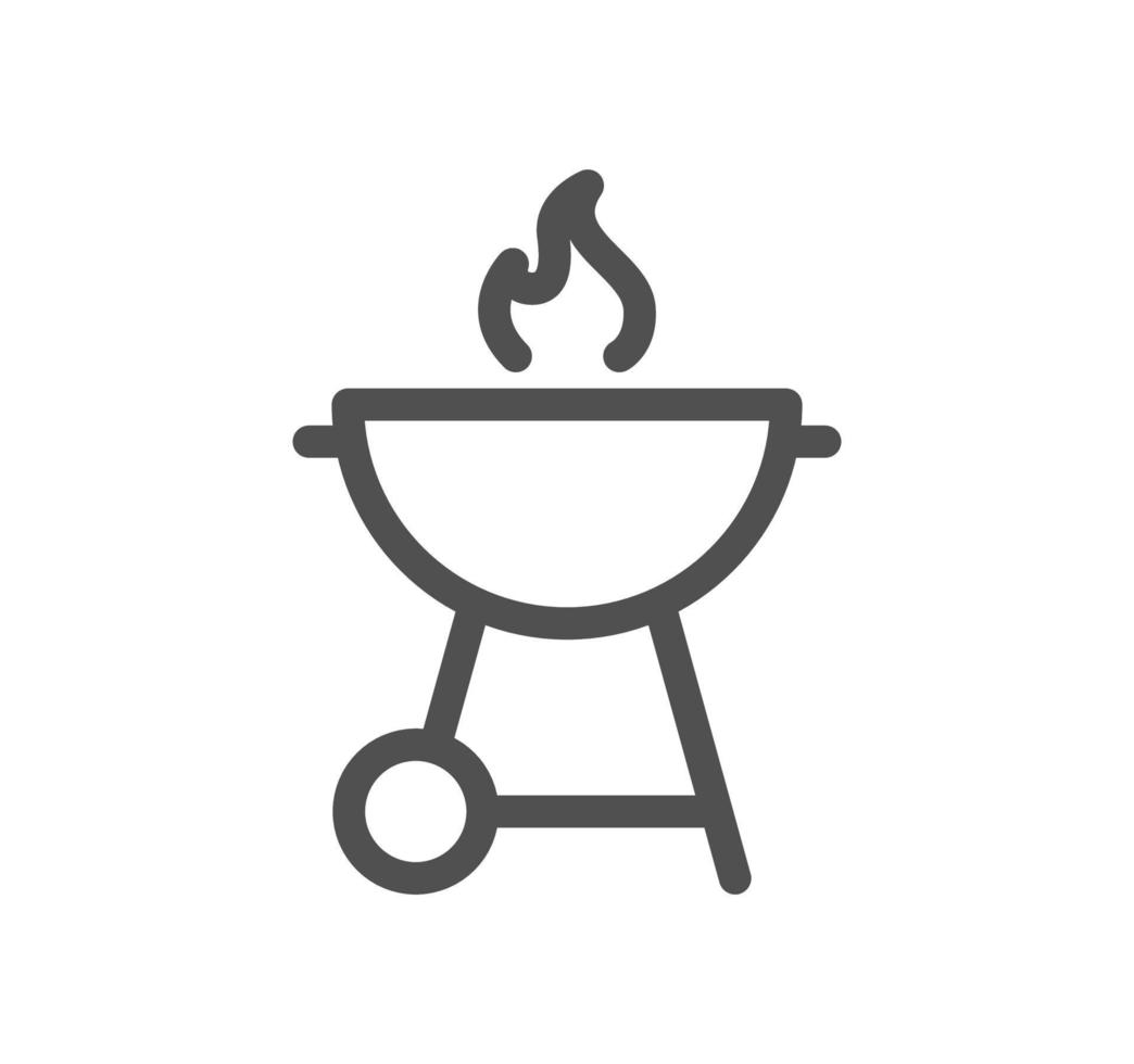 Grill related icon outline and linear vector. vector