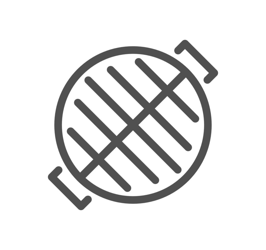 Grill related icon outline and linear vector. vector