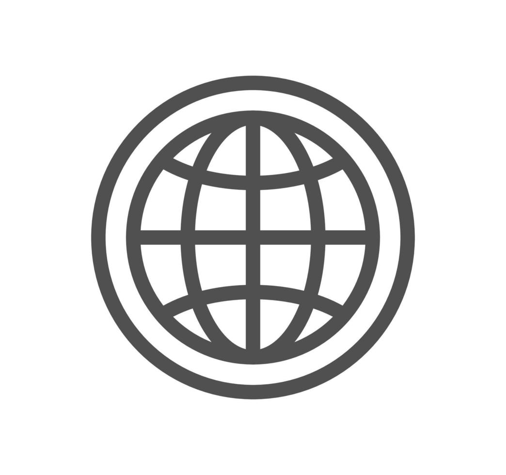 Globe related icon outline and linear vector. vector