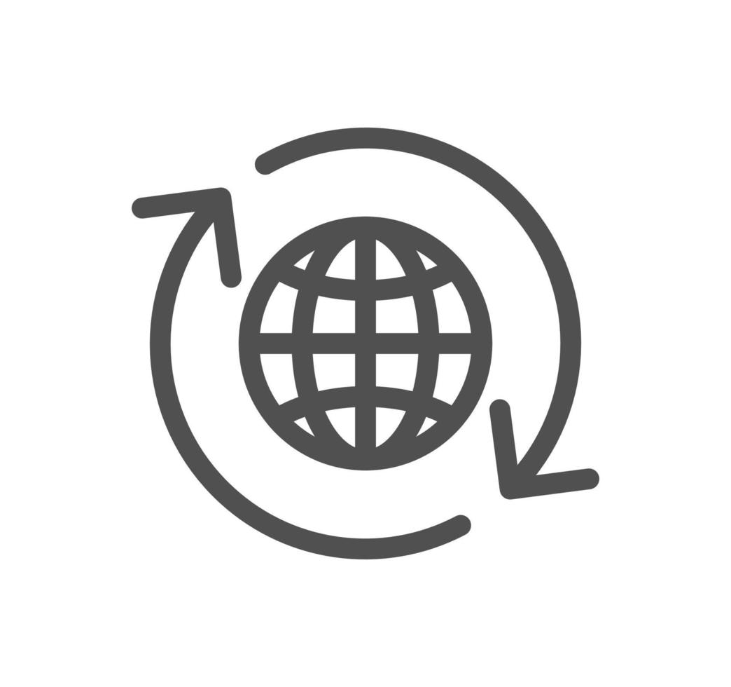 Globe related icon outline and linear vector. vector