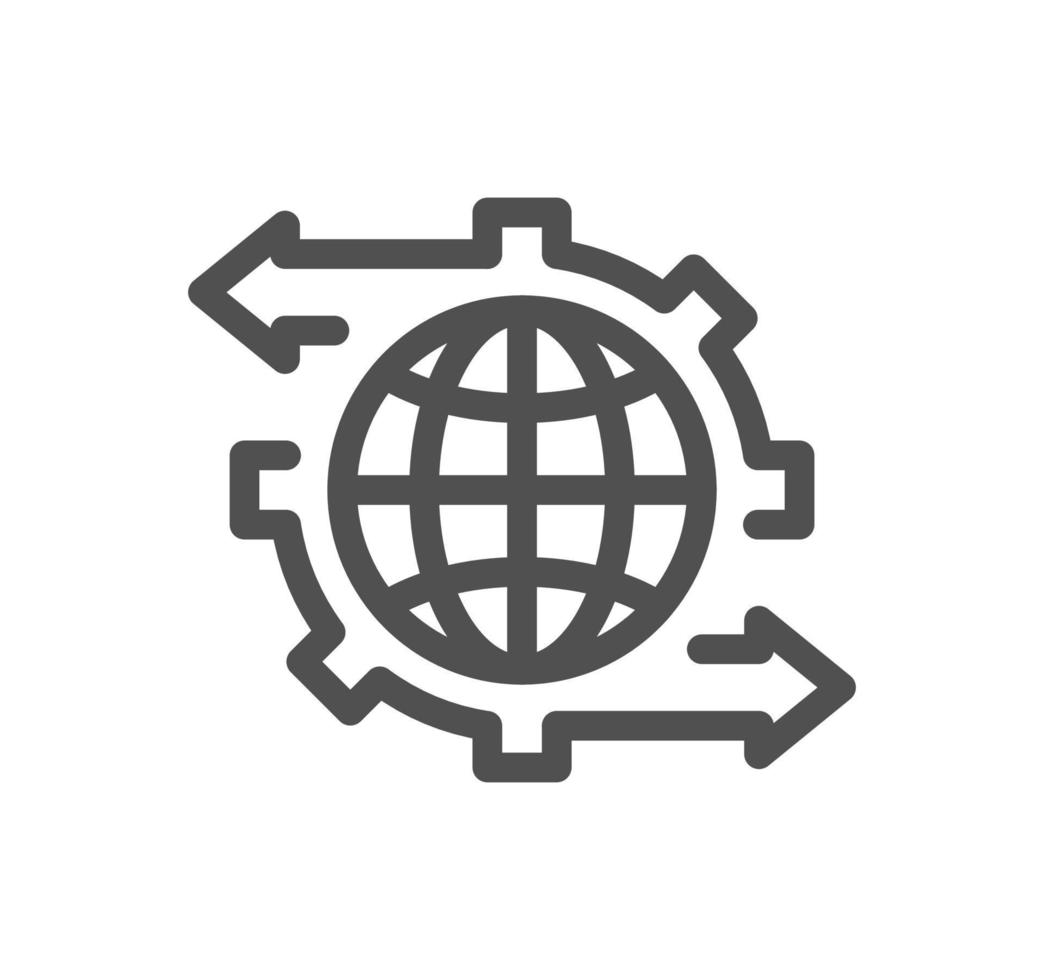 Global business related icon outline and linear vector. vector