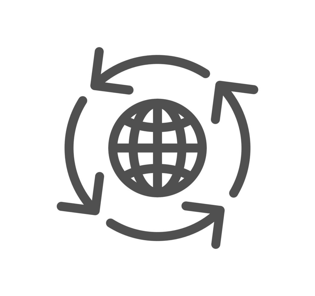 Global business related icon outline and linear vector. vector