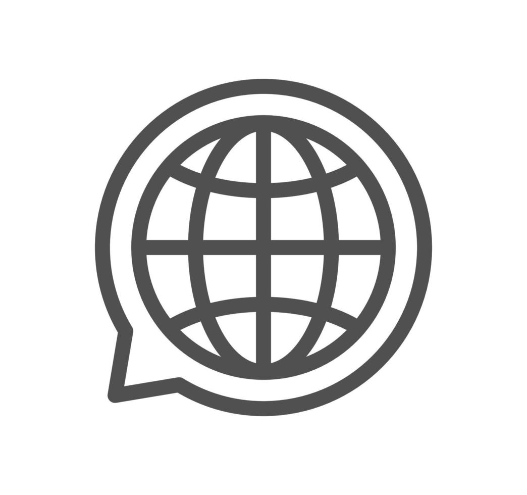 Globe related icon outline and linear vector. vector