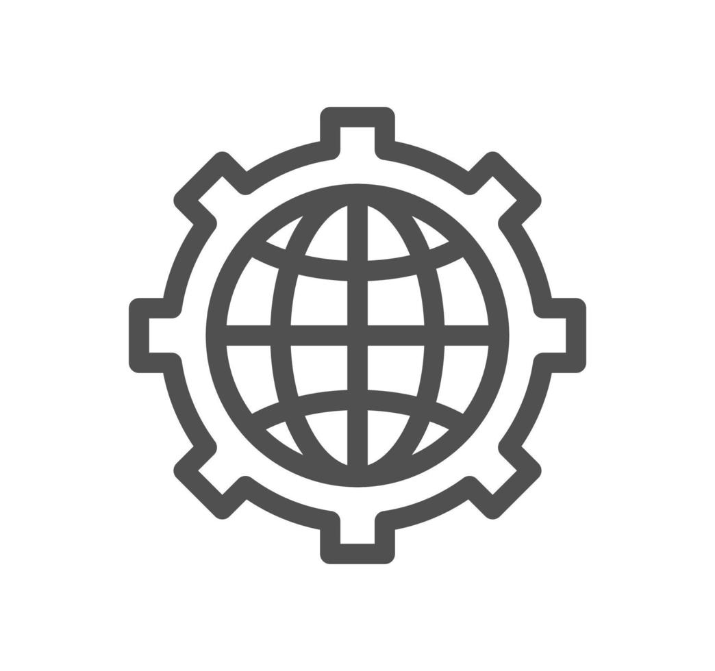 Global business related icon outline and linear vector. vector