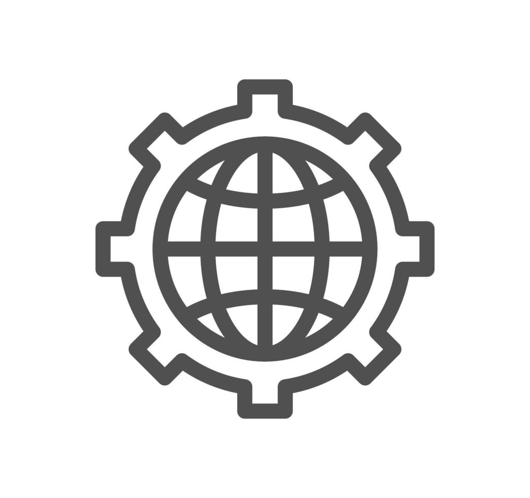 Global business related icon outline and linear vector. vector