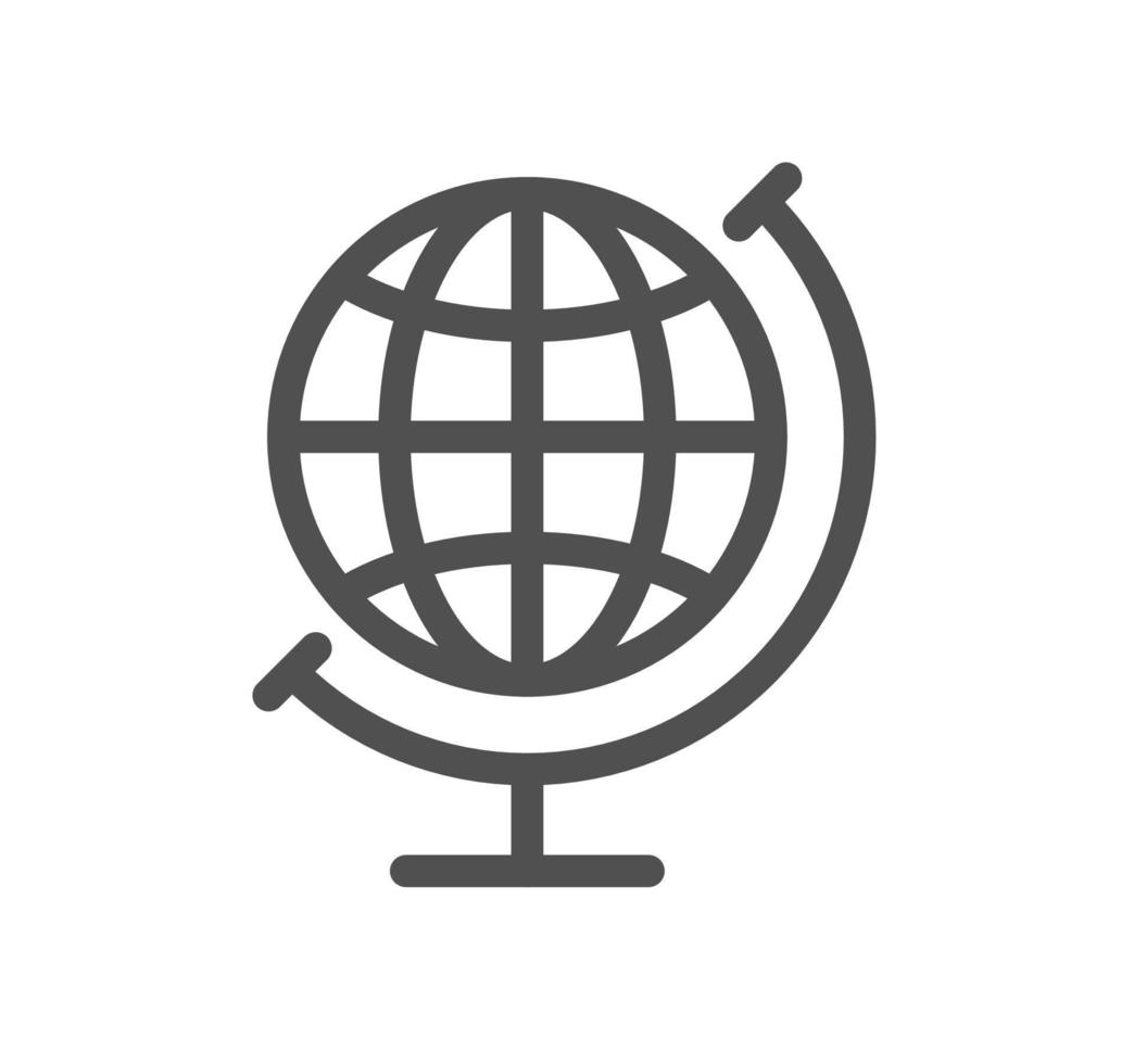 Globe related icon outline and linear vector. vector