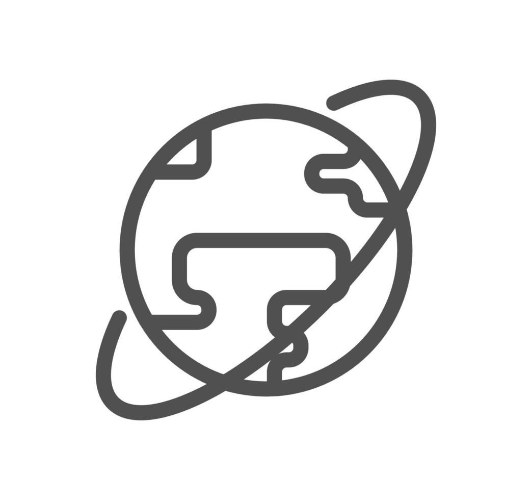 Globe related icon outline and linear vector. vector