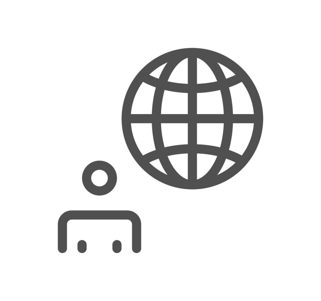 Globe related icon outline and linear vector. vector