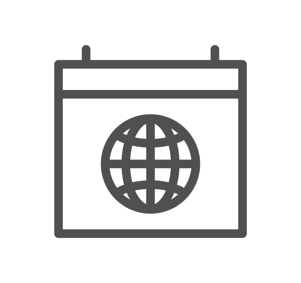 Globe related icon outline and linear vector. vector