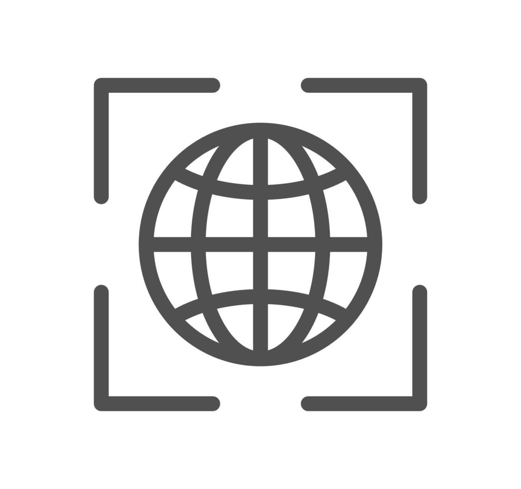 Globe related icon outline and linear vector. vector