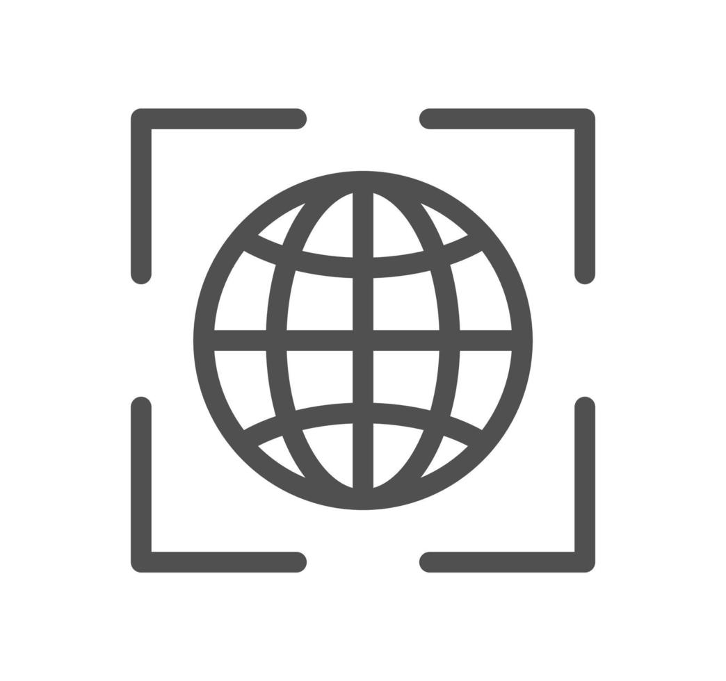 Globe related icon outline and linear vector. vector