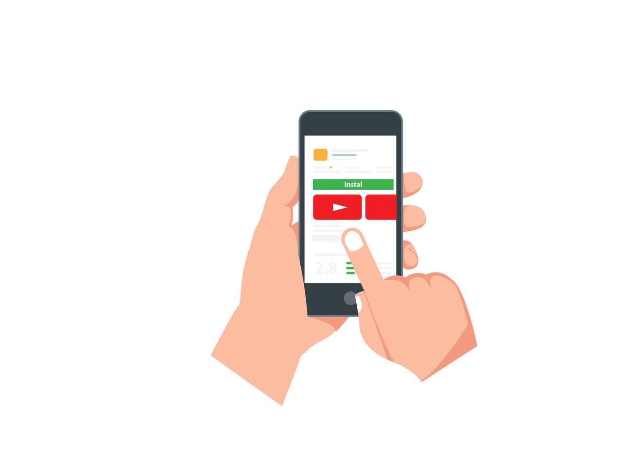 illustration of watching online streaming video on smartphone. Suitable for Diagrams, Infographics, Book Illustration, Game Asset, And Other Graphic Related Assets vector