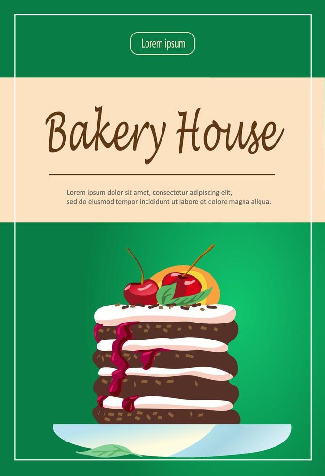 Vector design flyer for baking, bakery shop, cooking, sweet products, dessert, pastry.