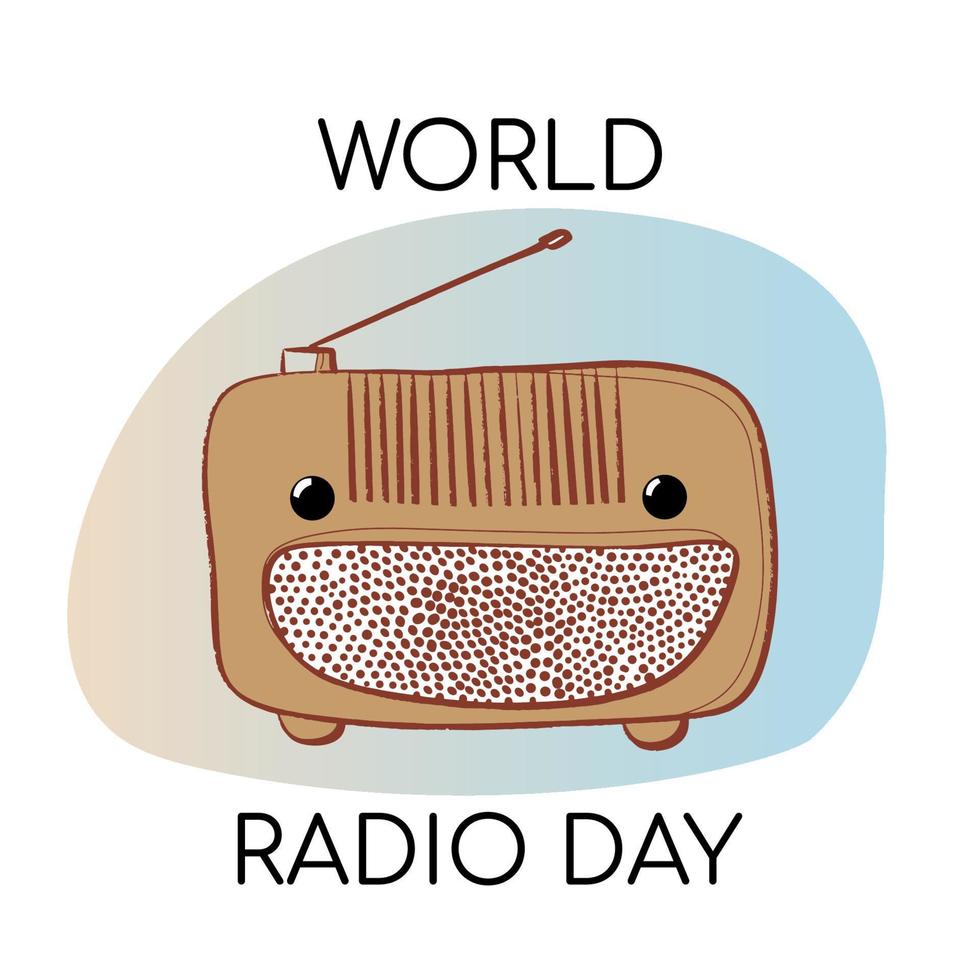 World radio day cartoon stile vector illustration