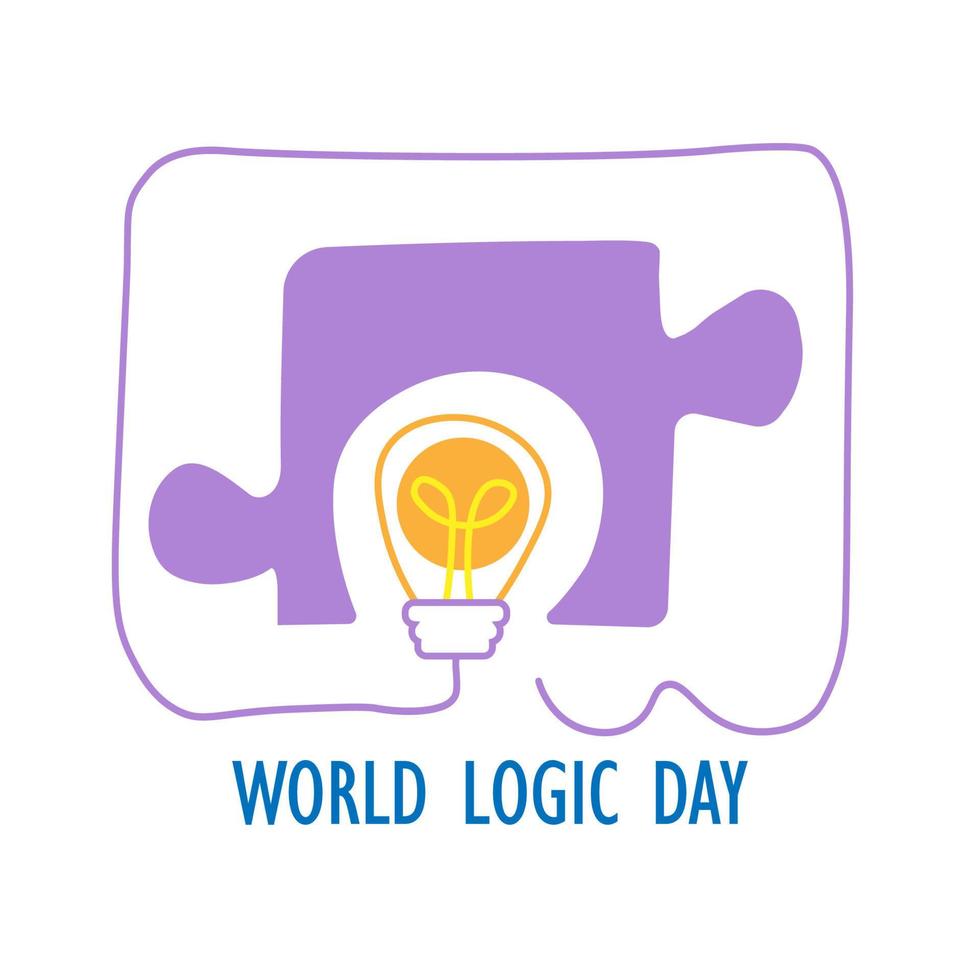 vector graphic of world logic day good for world logic day celebration. flat design. flyer design. flat illustration.