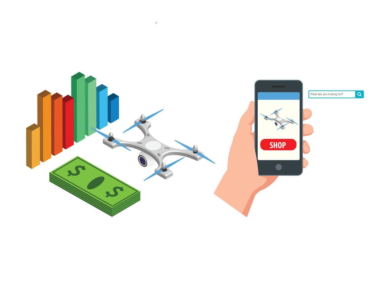 Parcel package order tracking flat 3d isometry isometric business online store shop delivery concept web vector illustration. Big box on magnifier and micro customers. Creative people collection.