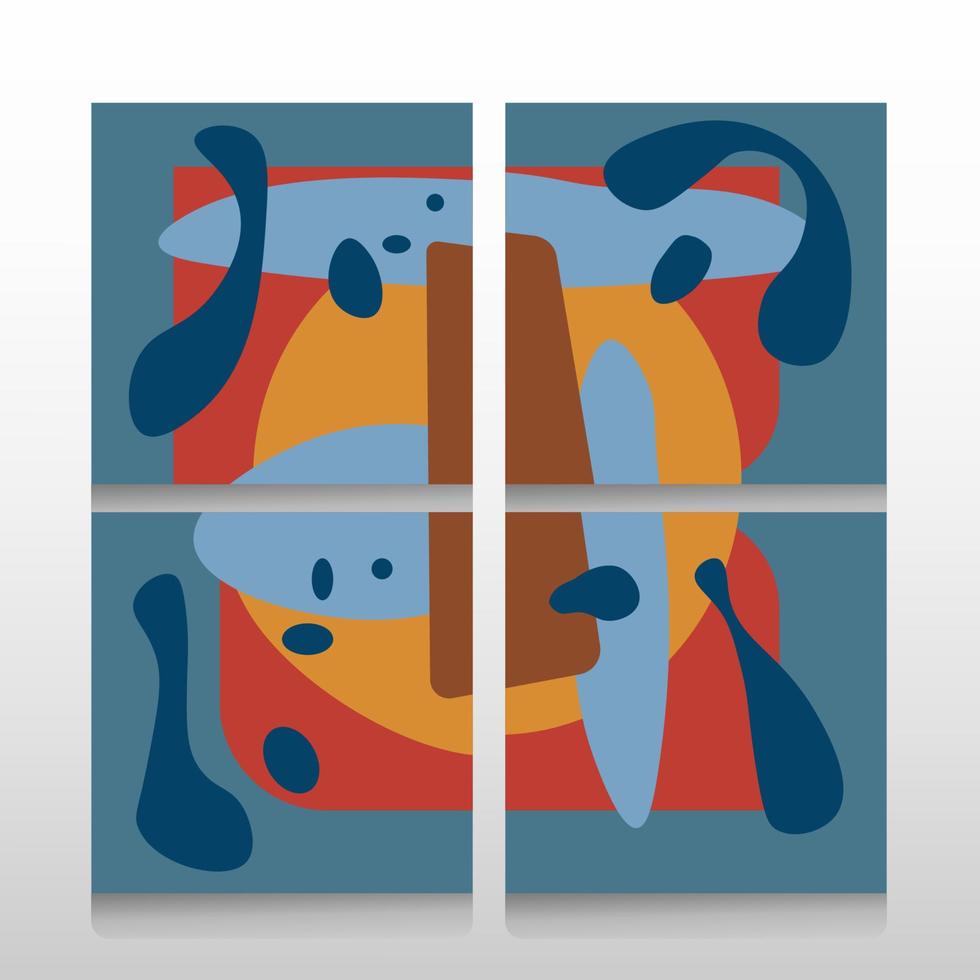 Geometric Abstract Backgrounds Design. Composition of simple geometric shapes on a blue background. For use in Presentation, Flyer and Leaflet, Cards, Landing, Website Design. vector