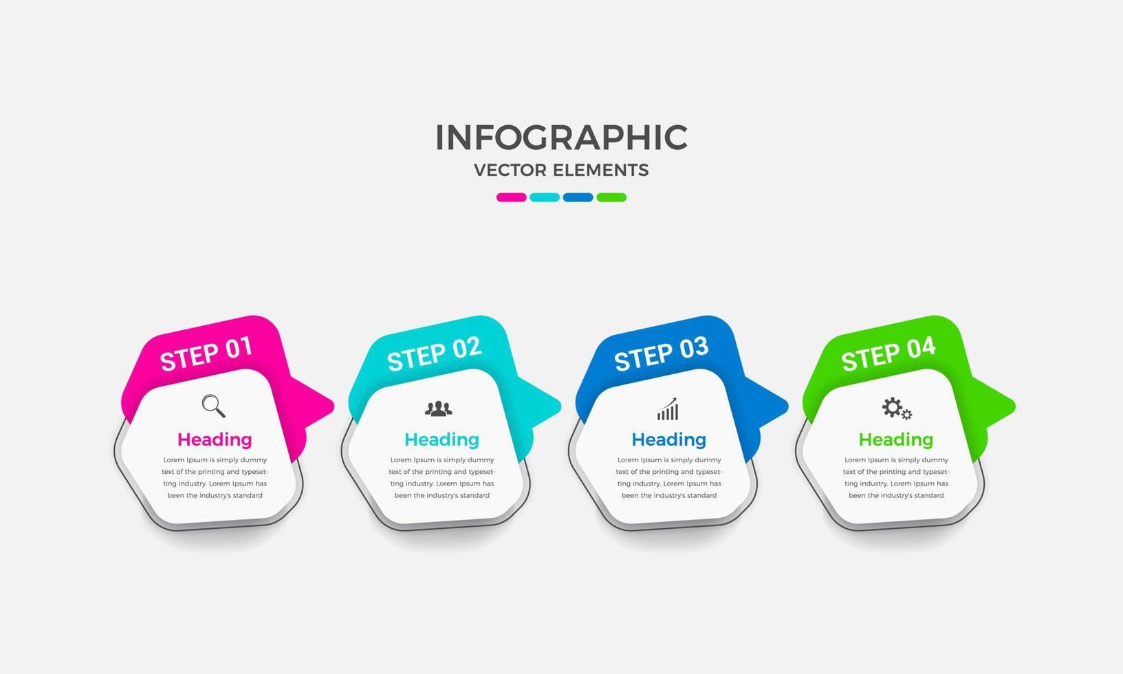 Modern business vector infographic elements design template, Business concept with 4 options, Modern infographic chart