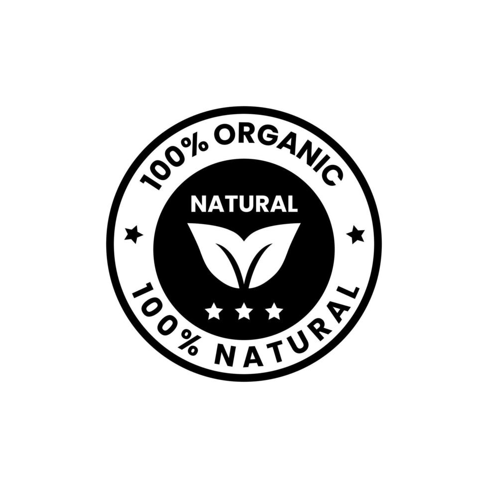 100 percent organic icon and vector for cbd label design template