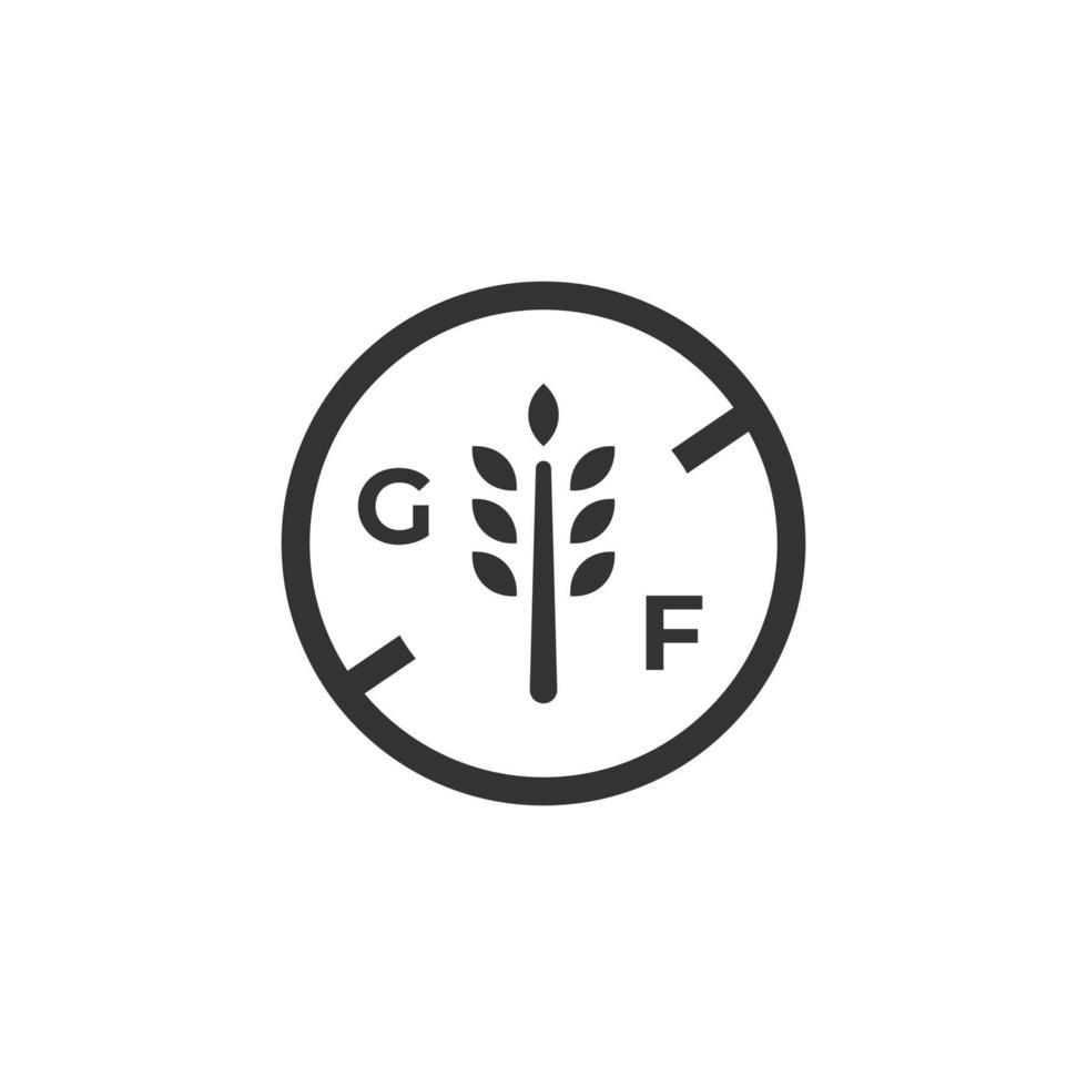 diseño de vectores de iconos sin gluten para elementos de diseño de etiquetas cbd web y aplicaciones