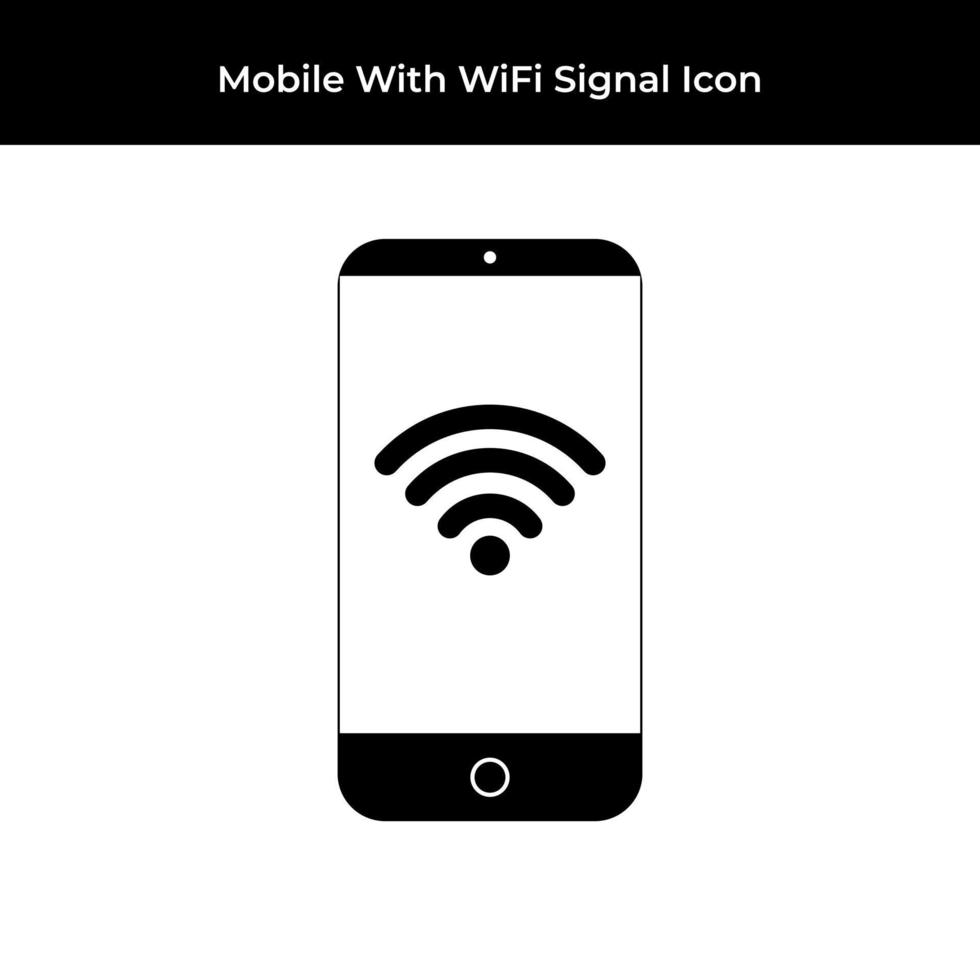 Mobile with wifi icon, smartphone icon, wireless icon vector
