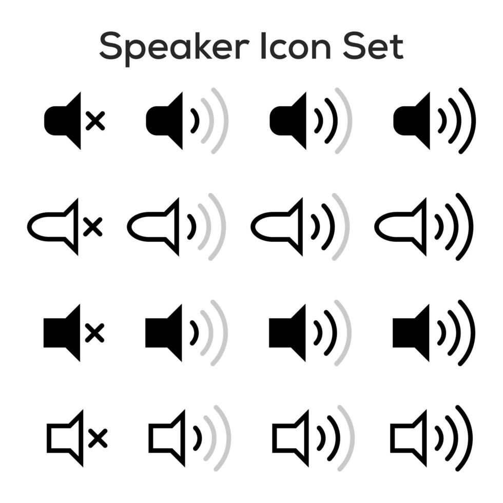 vector de icono de volumen y altavoz de sonido fuerte