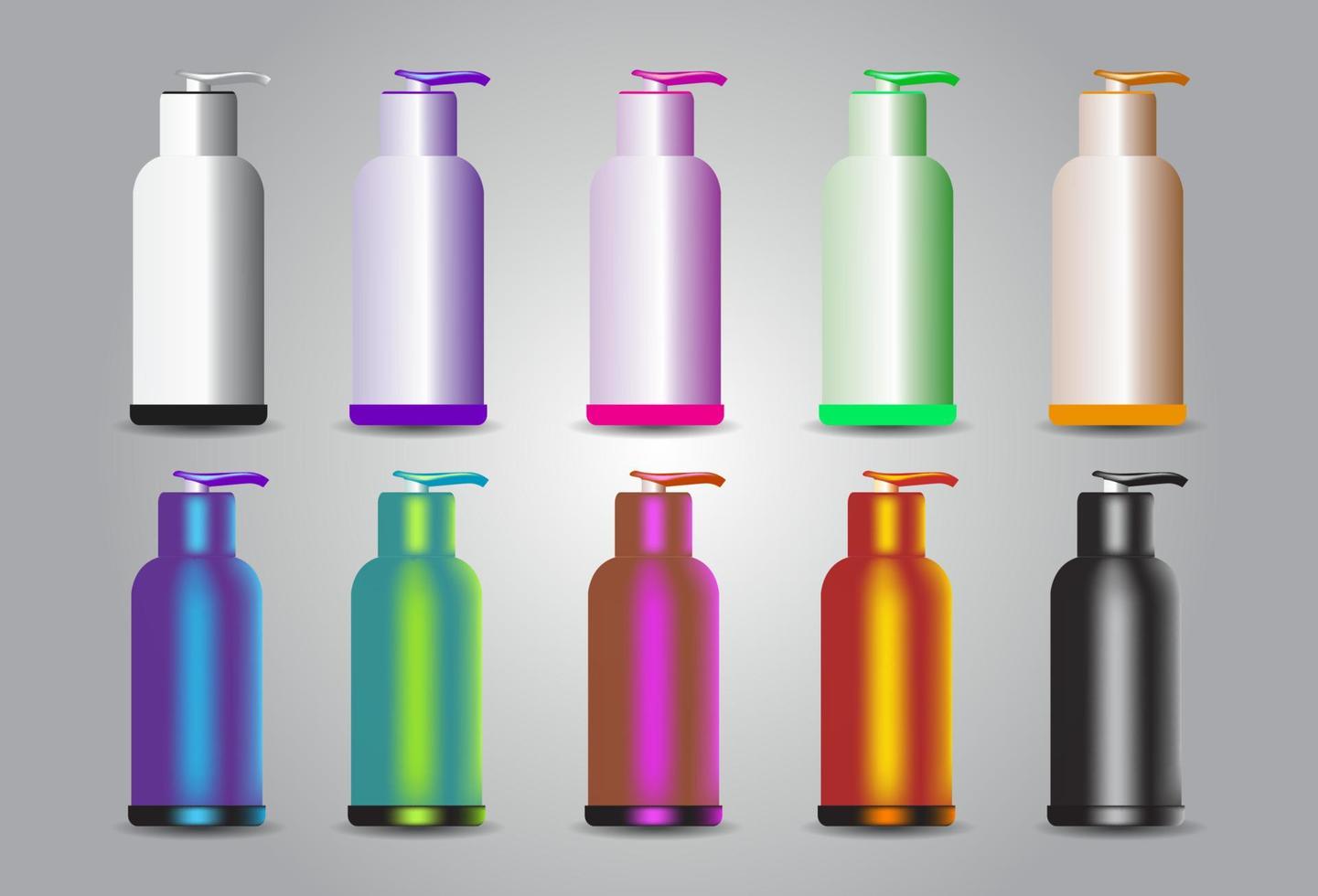 Realistic Cosmetic translucent bottle. Dispenser for cream, soap, and other cosmetics. vector