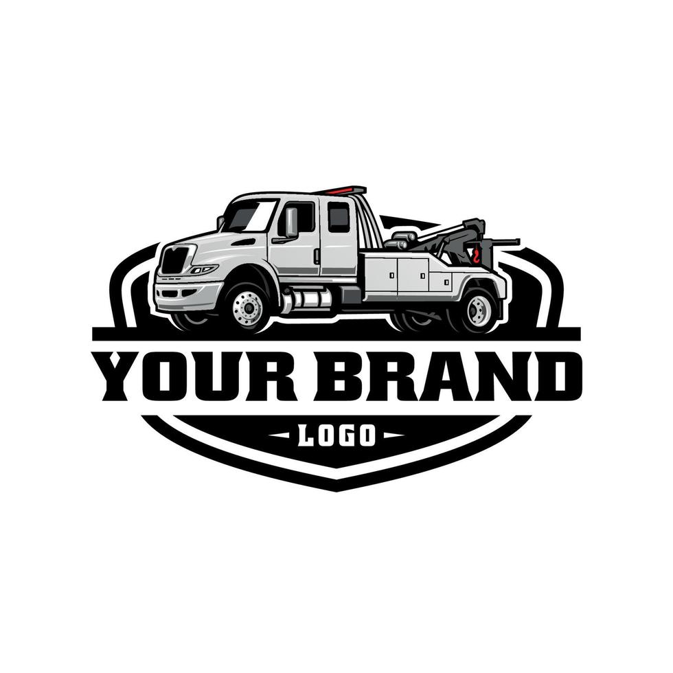 Towing truck illustration logo vector isolated