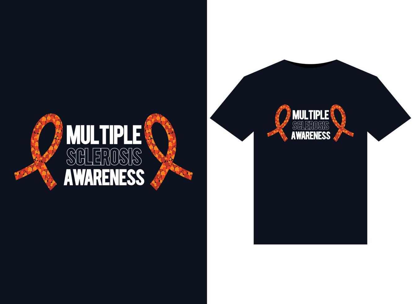 Multiple Sclerosis Awareness illustrations for print-ready T-Shirts design vector