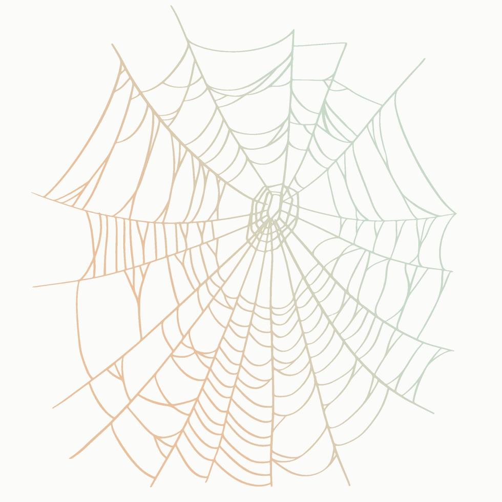 ilustración de contorno vectorial de una simple tela de araña de halloween, objeto aislado en el fondo blanco, clipart útil para la decoración de fiestas de halloween, imagen dibujada a mano, personaje espeluznante de dibujos animados. vector