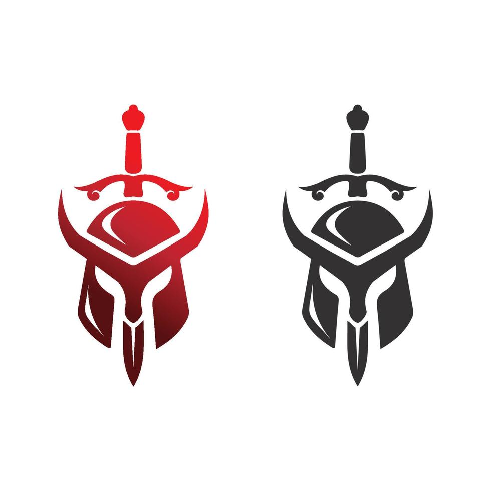 espartano y gladiador logo icono diseños vector conjunto