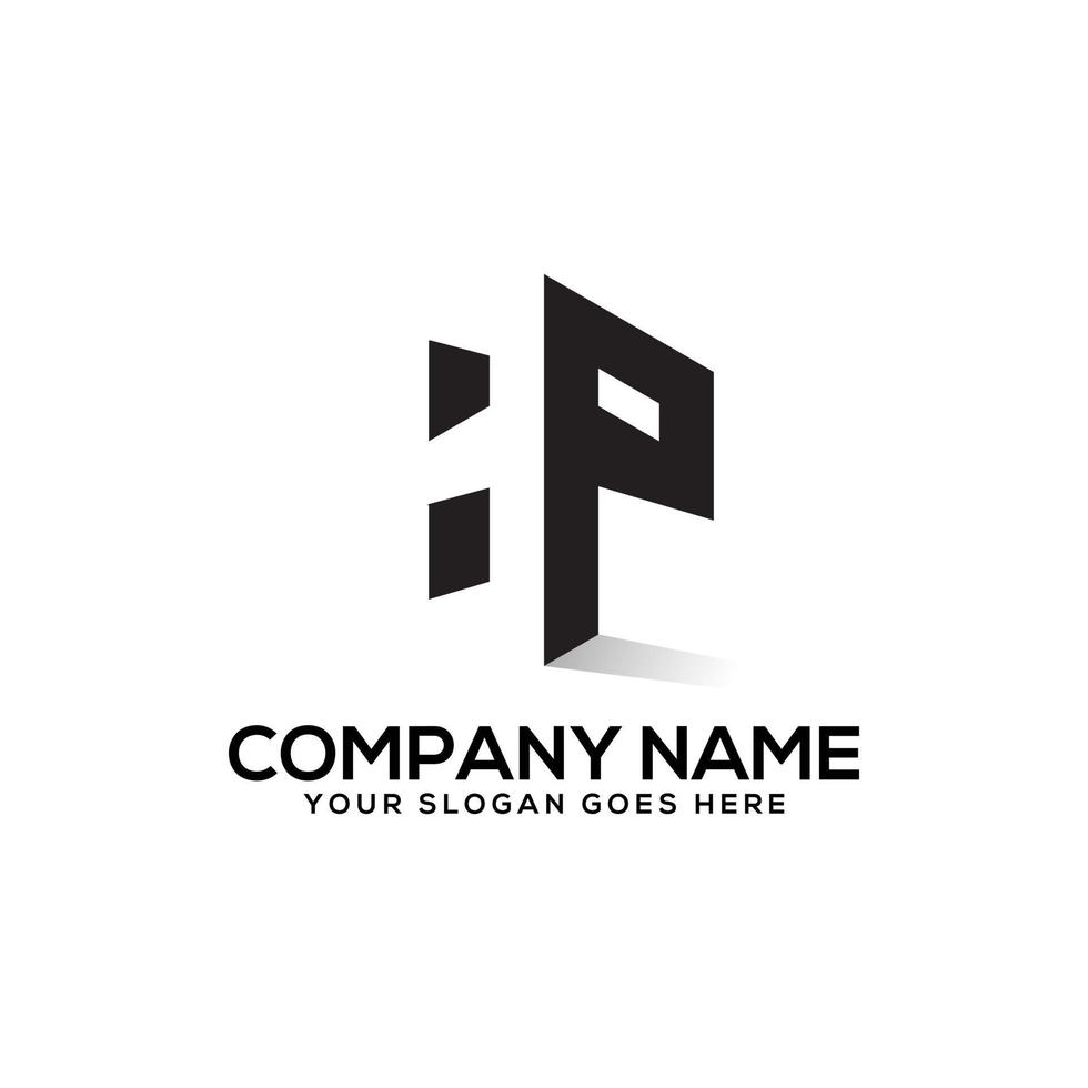 Hexagonal HP initial letter logo design with negative space style , perfect for business and finance company name,industry etc vector