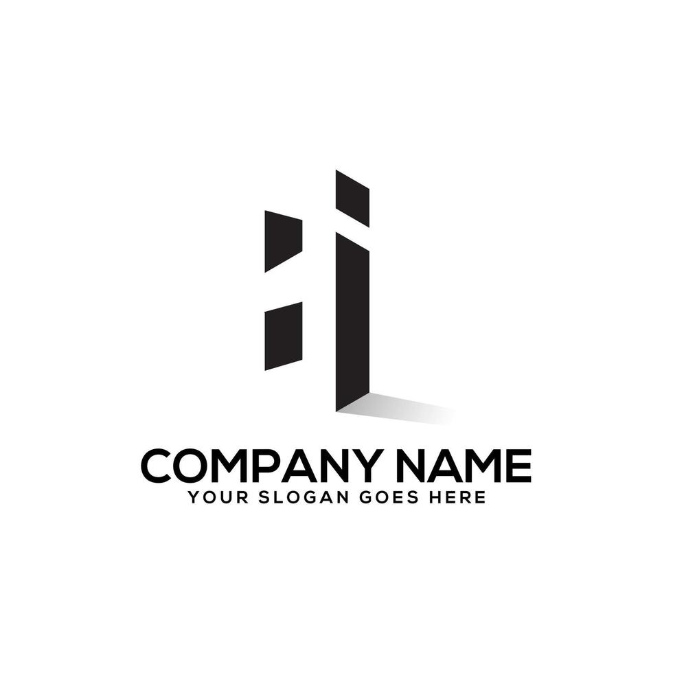 Hexagonal HI initial letter logo design with negative space style , perfect for business and finance company name,industry etc vector
