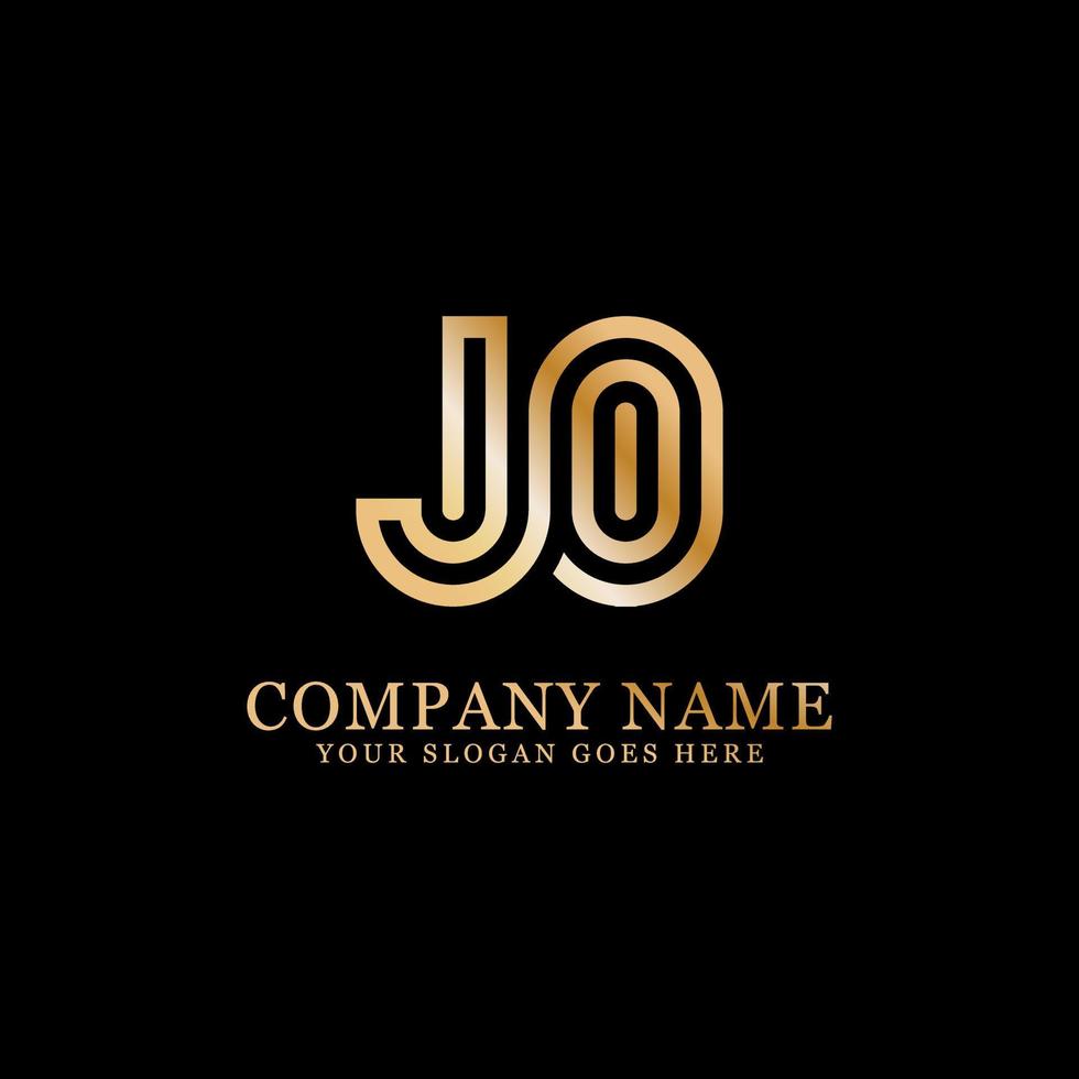 inspiraciones del logotipo del monograma jo, plantilla de logotipo de letras vector