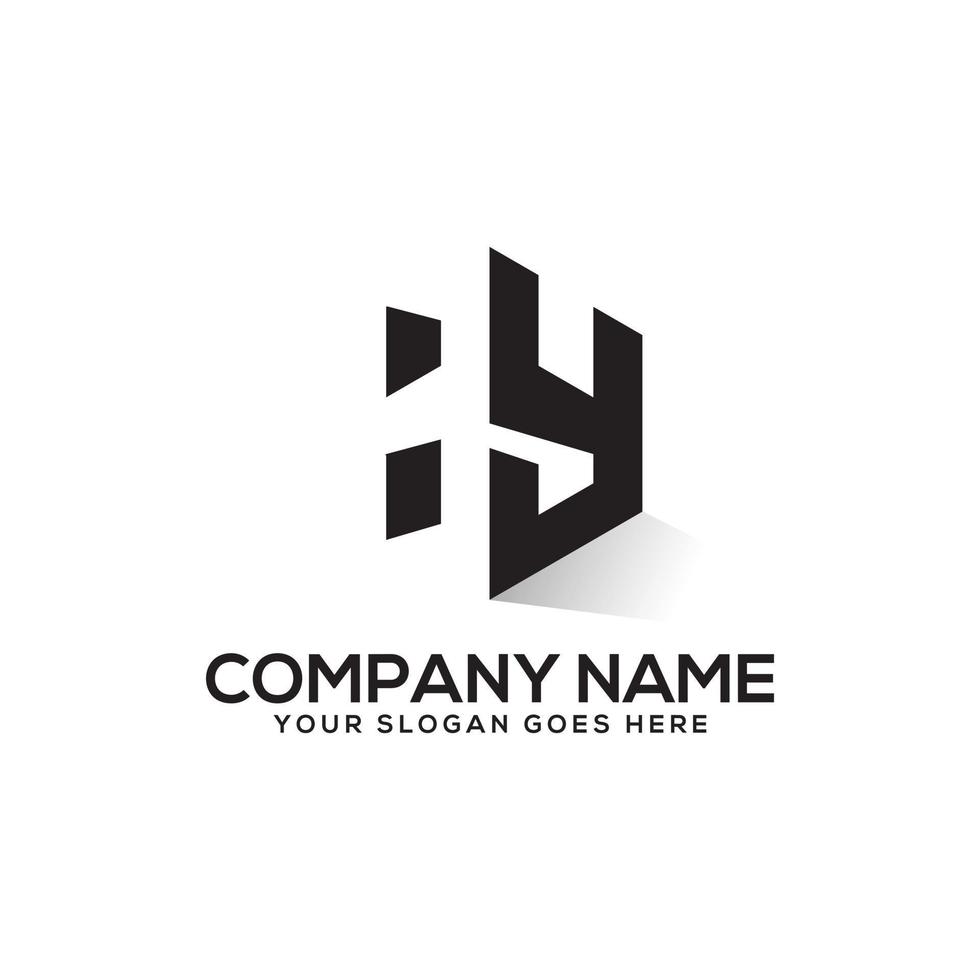 Hexagonal HY initial letter logo design with negative space style , perfect for business and finance company name,industry etc vector