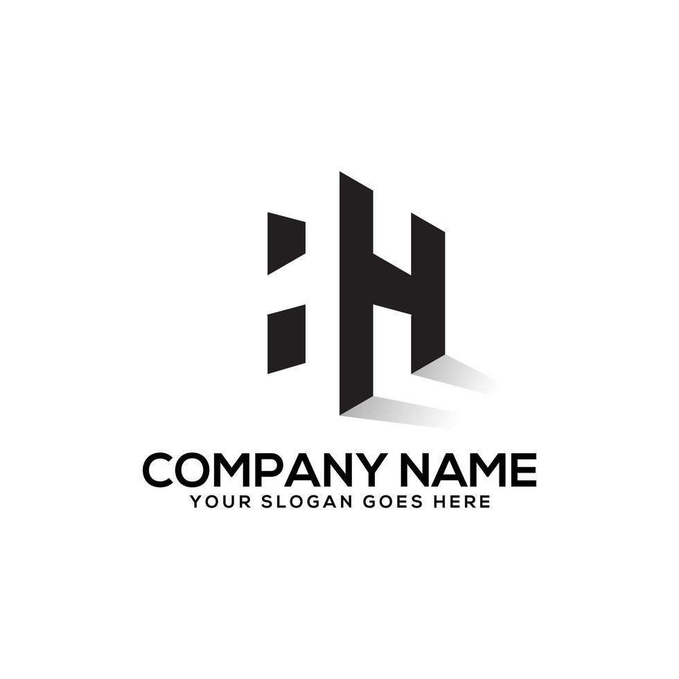 Hexagonal HH initial letter logo design with negative space style , perfect for business and finance company name,industry etc vector