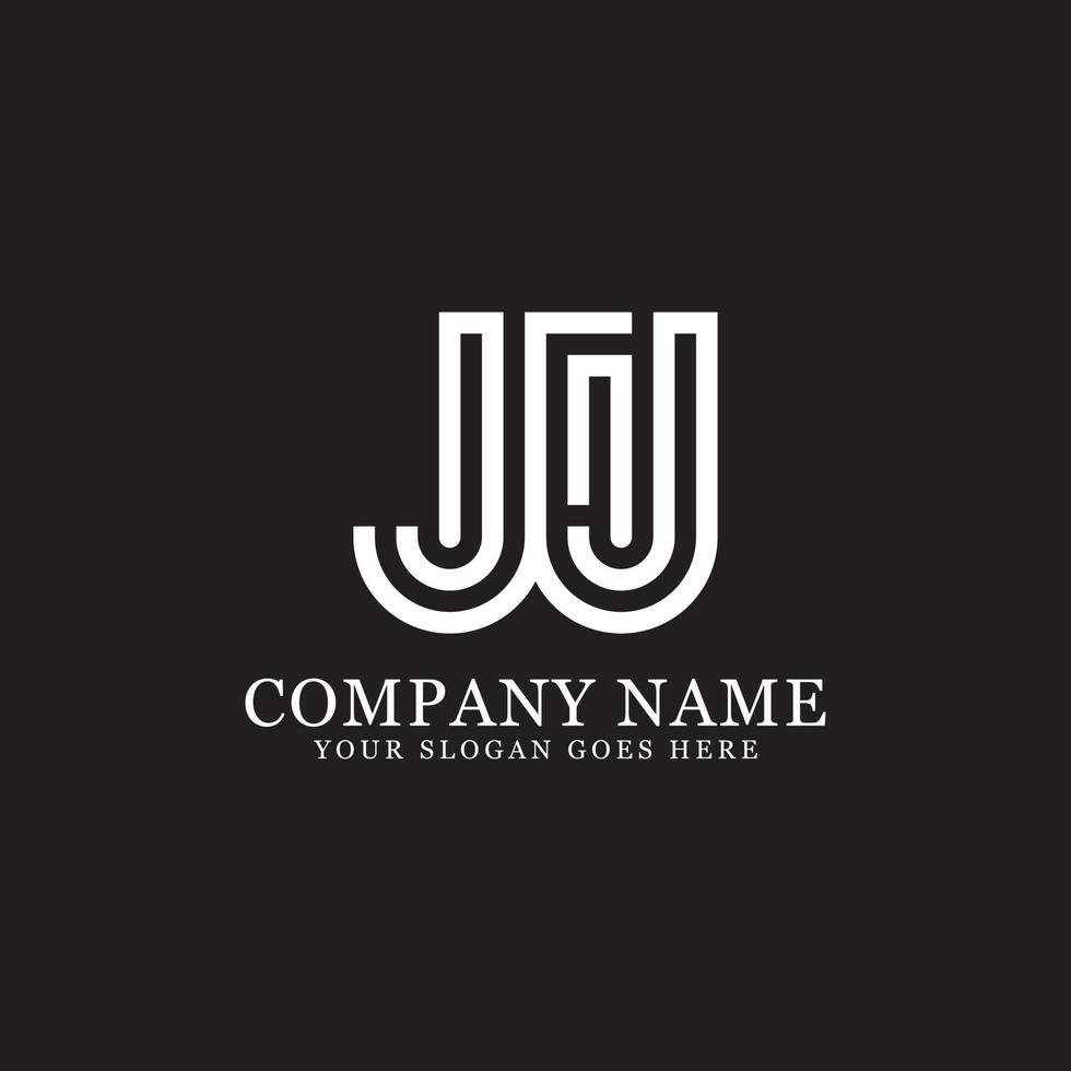 Inspiraciones del logotipo del monograma jj, plantilla de logotipo de letras vector