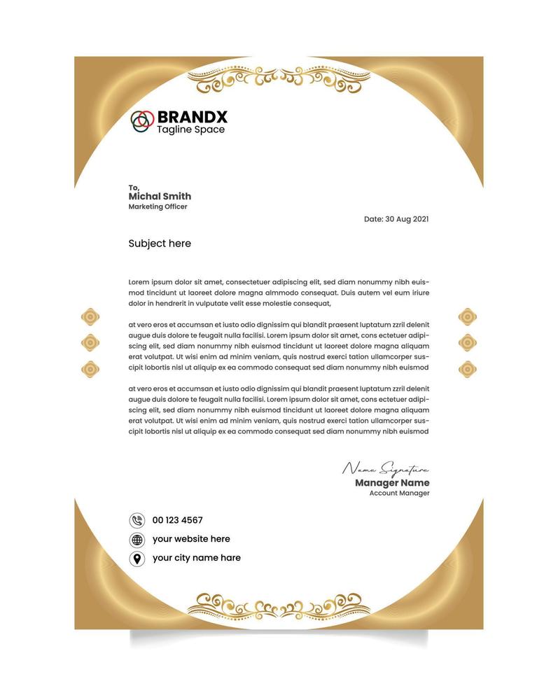 Corporate letterhead design template vector