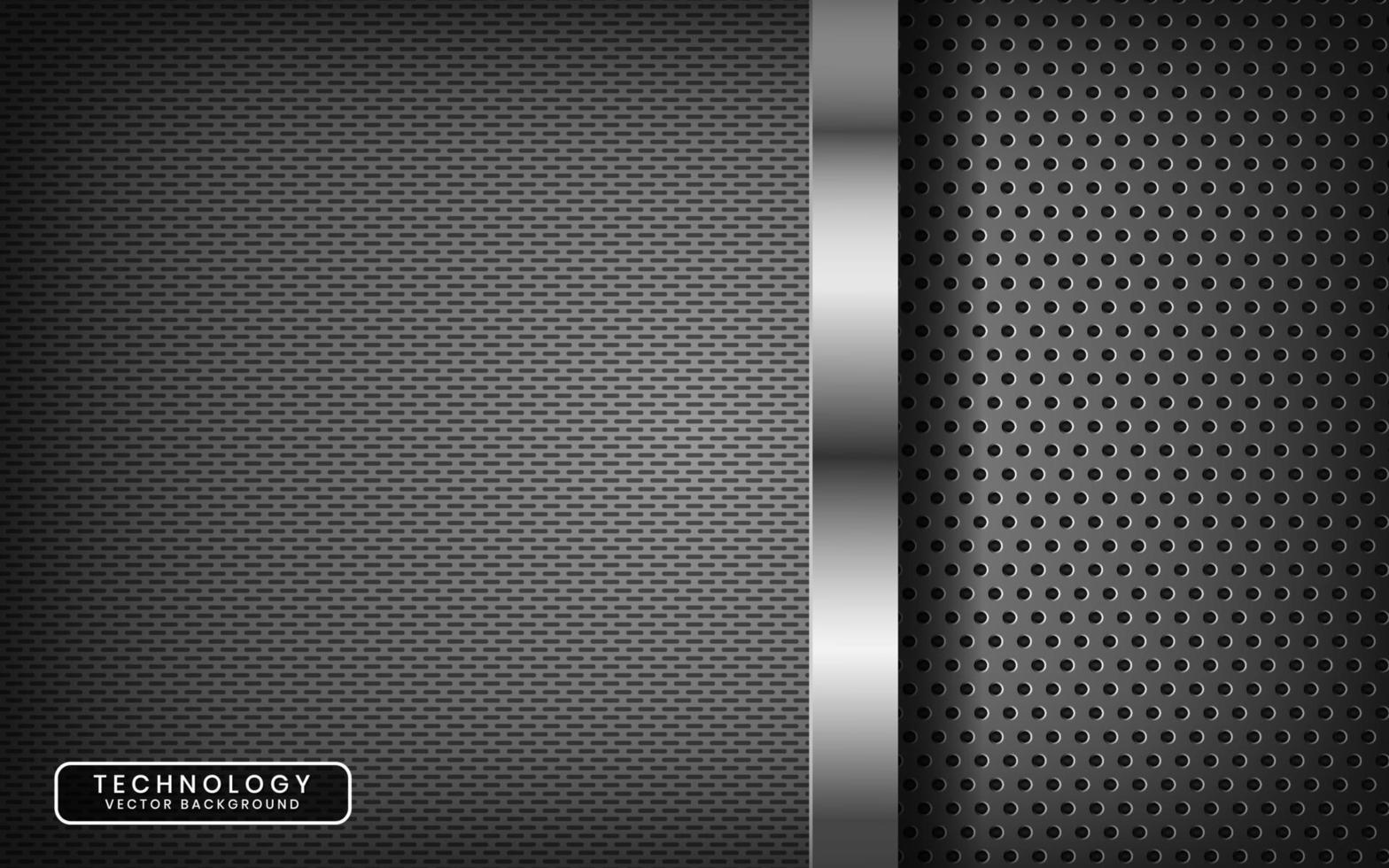 Capa de superposición de fondo abstracto tecno gris 3d en el espacio oscuro con decoración de líneas plateadas. elemento de diseño gráfico moderno concepto de estilo metálico para banner, volante, tarjeta o portada de folleto vector